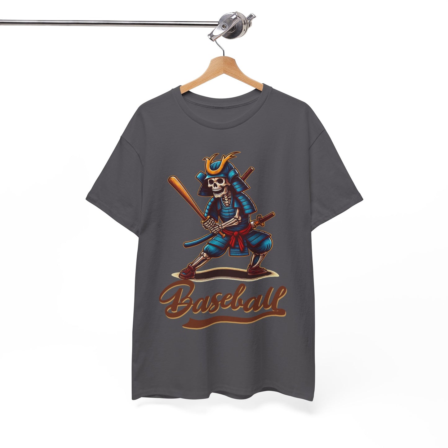Baseball, Skeleton Samurai, Dodgers, Angels, Padres, Red Sox, Tigers, Mets, Cubs, Blue Jays, Cardinals, Japanese, Unisex Heavy Cotton Tee
