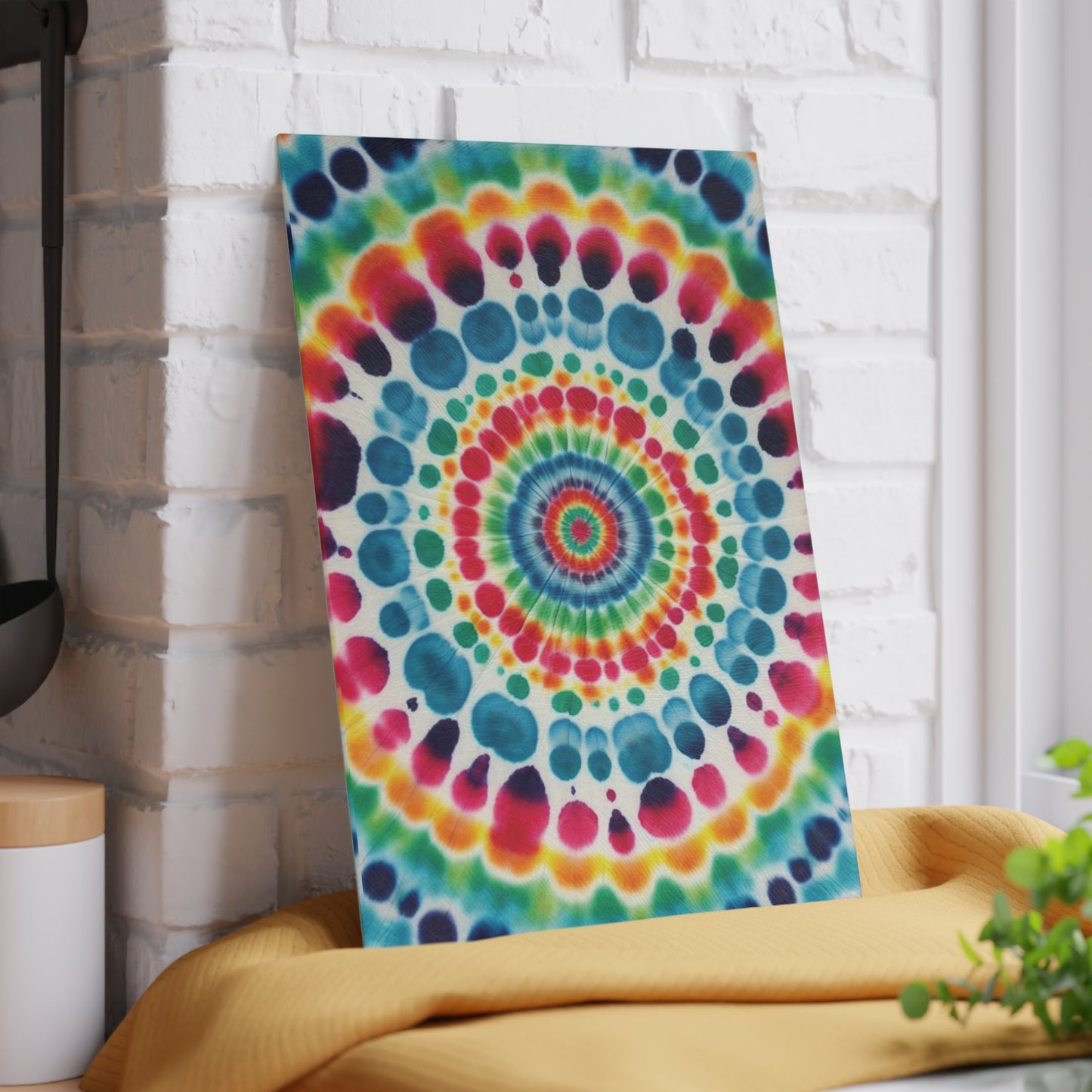 Tie Dye, Rainbow Heart, Psychedelic Hippie, 1970s, Retro Decor, Boho, Housewarming Gift, Grateful Dead Love, Camping, Glass Cutting Board