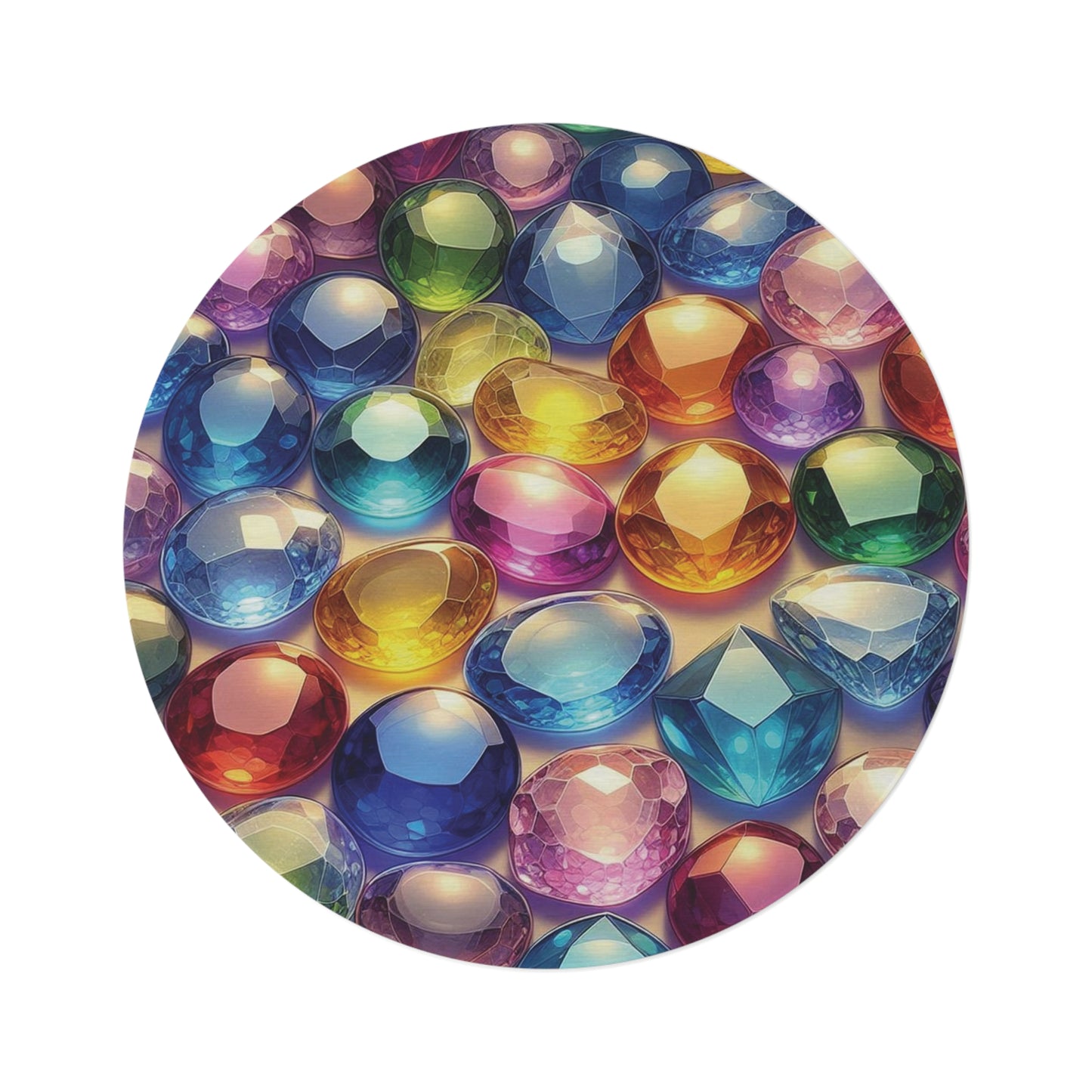 Colorful stones, Cute stones, sparkling stones, Housewarming gifts, wedding gifts, Gay pride, rainbow colors, gem, unique gift, Round Rug