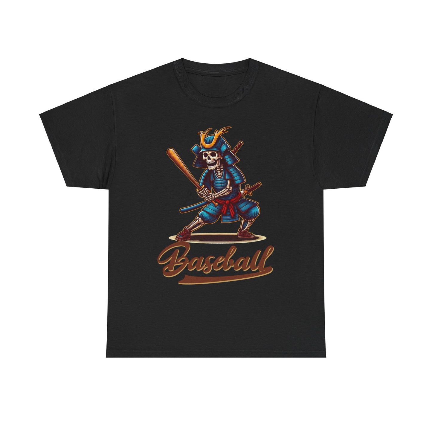 Baseball, Skeleton Samurai, Dodgers, Angels, Padres, Red Sox, Tigers, Mets, Cubs, Blue Jays, Cardinals, Japanese, Unisex Heavy Cotton Tee
