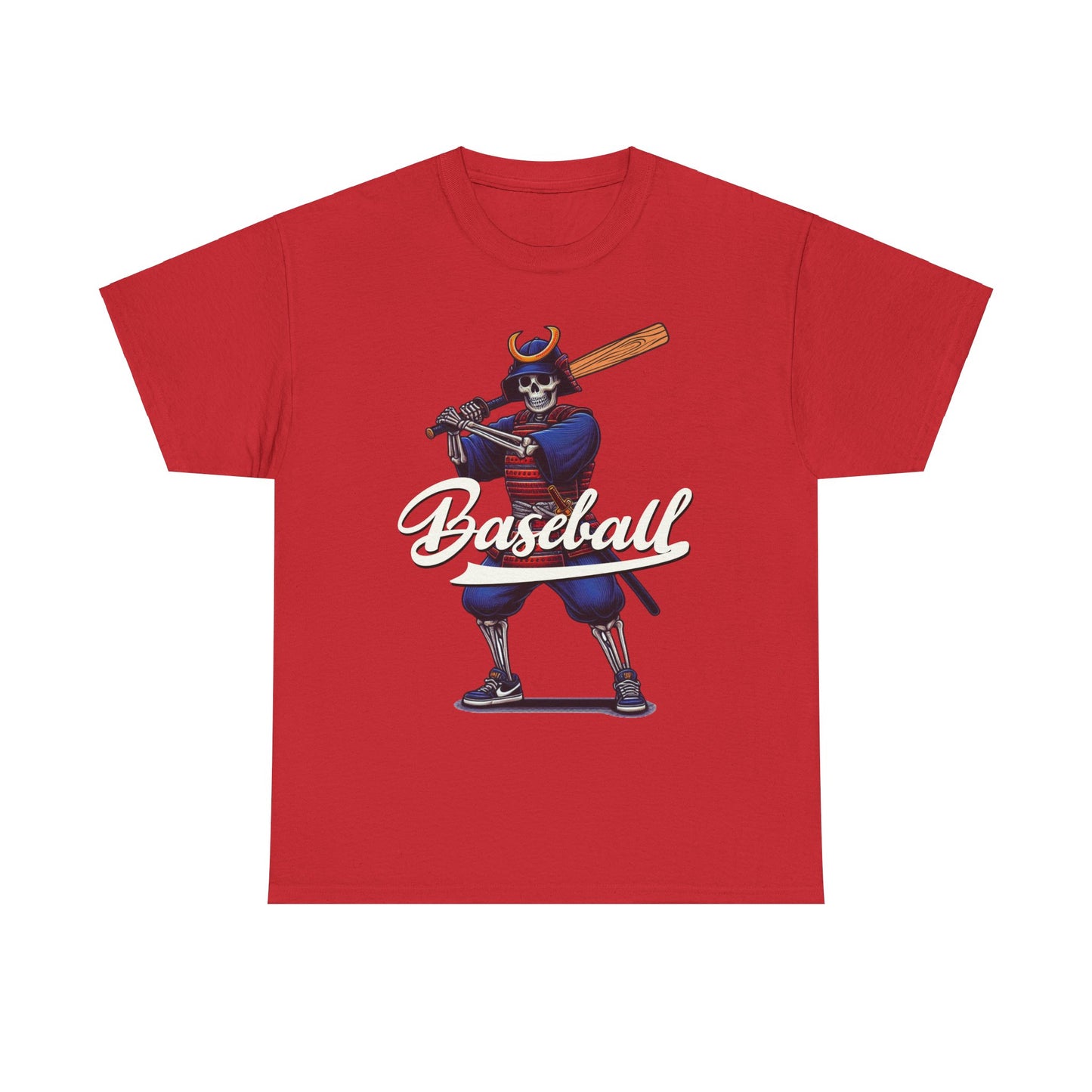 Skeleton Samurai, LA, Dodgers, Angels, Padres, Red Sox, Tigers, Mets, Cubs, Blue Jays, Cardinals, Japanese, Unisex 100% Cotton Tee
