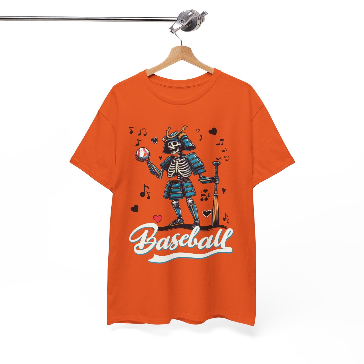 Baseball, Skeleton Samurai, Dodgers, Angels, Padres, Red Sox, Tigers, Mets, Cubs, Blue Jays, Cardinals, Japanese, Unisex 100% Cotton Tee