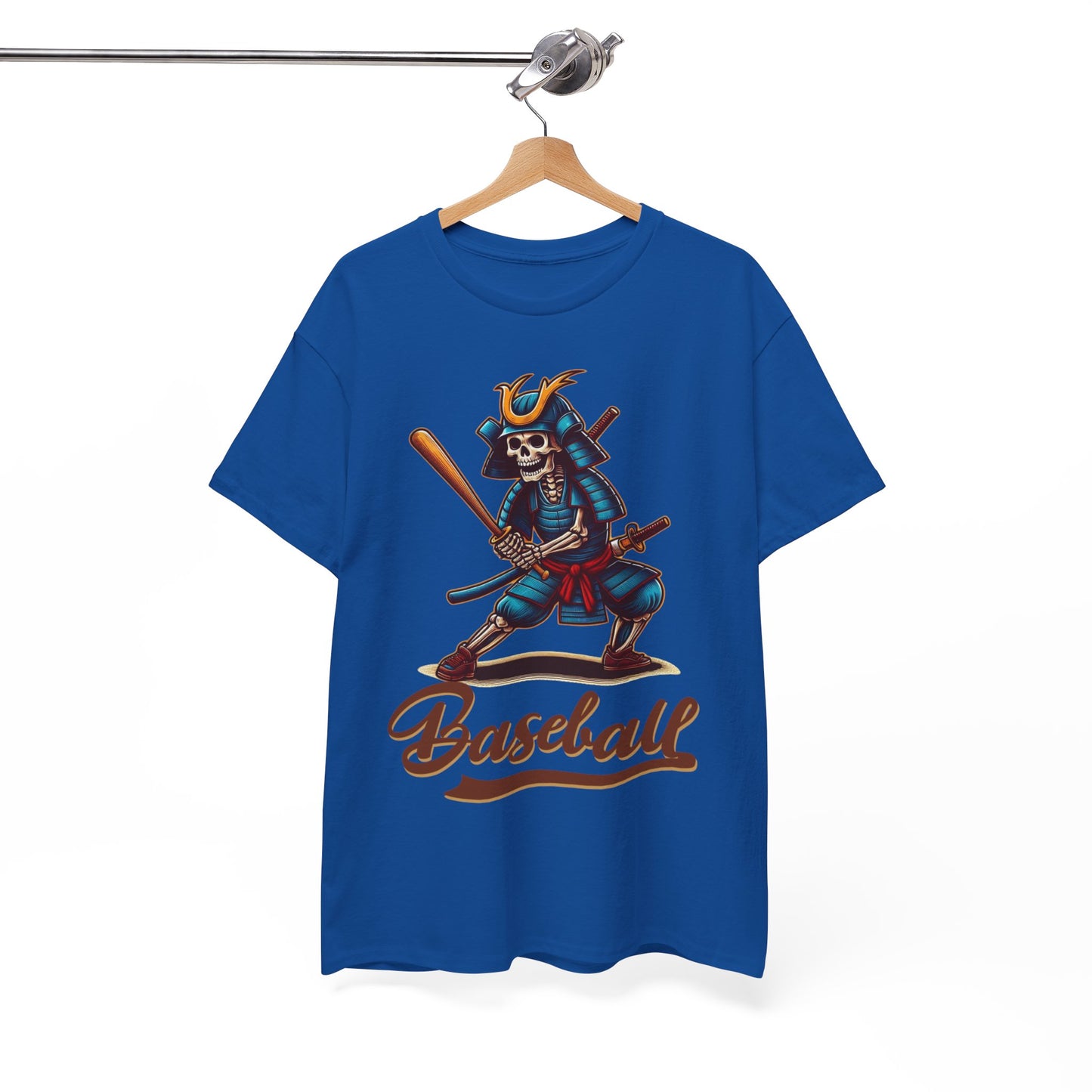 Baseball, Skeleton Samurai, Dodgers, Angels, Padres, Red Sox, Tigers, Mets, Cubs, Blue Jays, Cardinals, Japanese, Unisex Heavy Cotton Tee