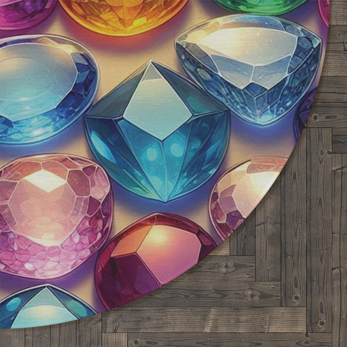 Colorful stones, Cute stones, sparkling stones, Housewarming gifts, wedding gifts, Gay pride, rainbow colors, gem, unique gift, Round Rug