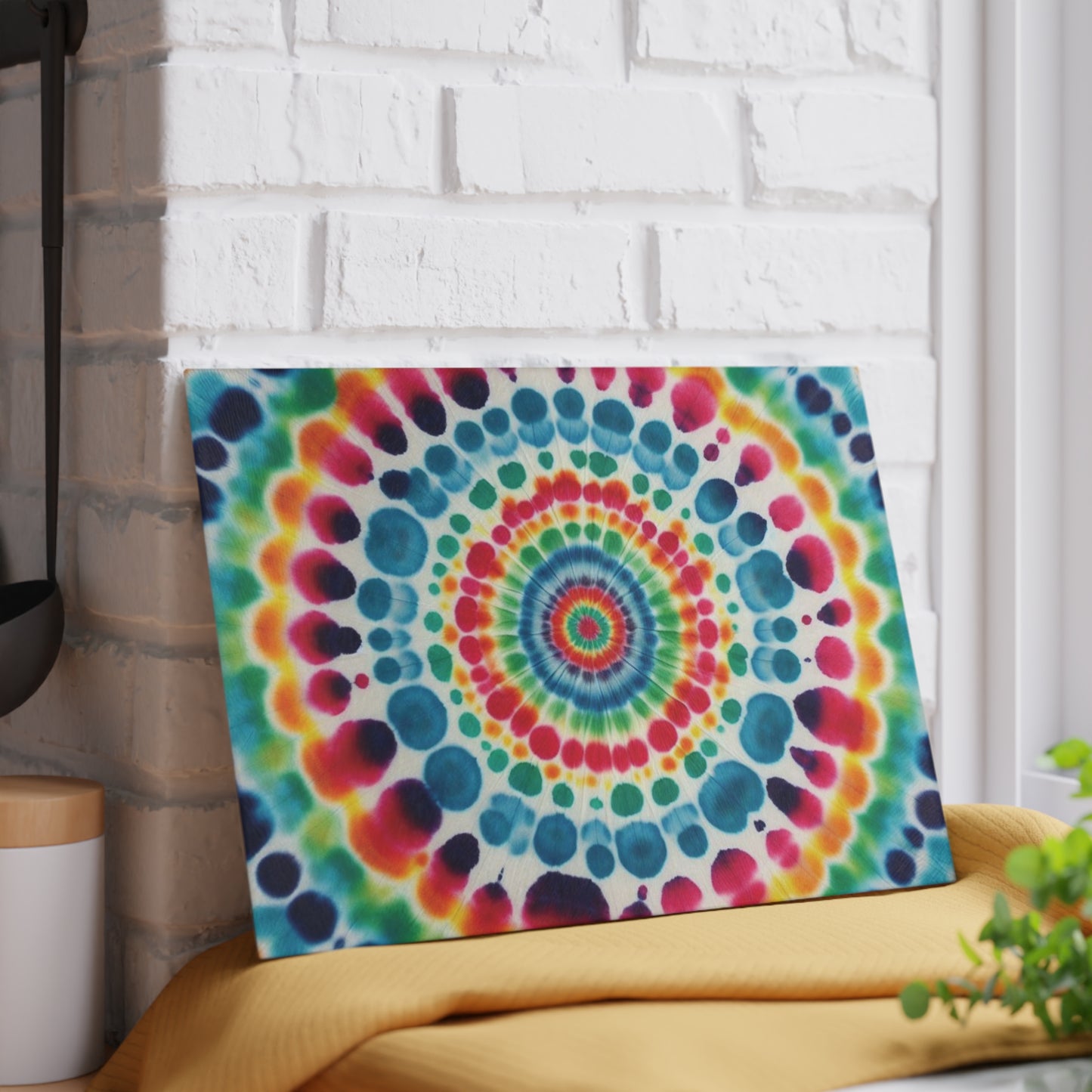 Tie Dye, Rainbow Heart, Psychedelic Hippie, 1970s, Retro Decor, Boho, Housewarming Gift, Grateful Dead Love, Camping, Glass Cutting Board