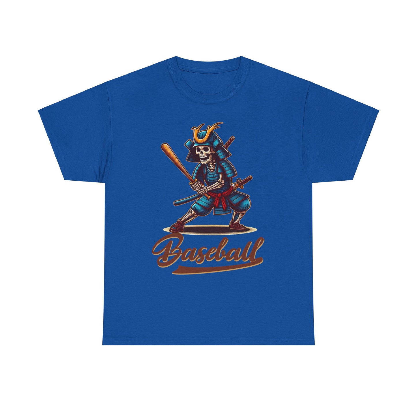 Baseball, Skeleton Samurai, Dodgers, Angels, Padres, Red Sox, Tigers, Mets, Cubs, Blue Jays, Cardinals, Japanese, Unisex Heavy Cotton Tee