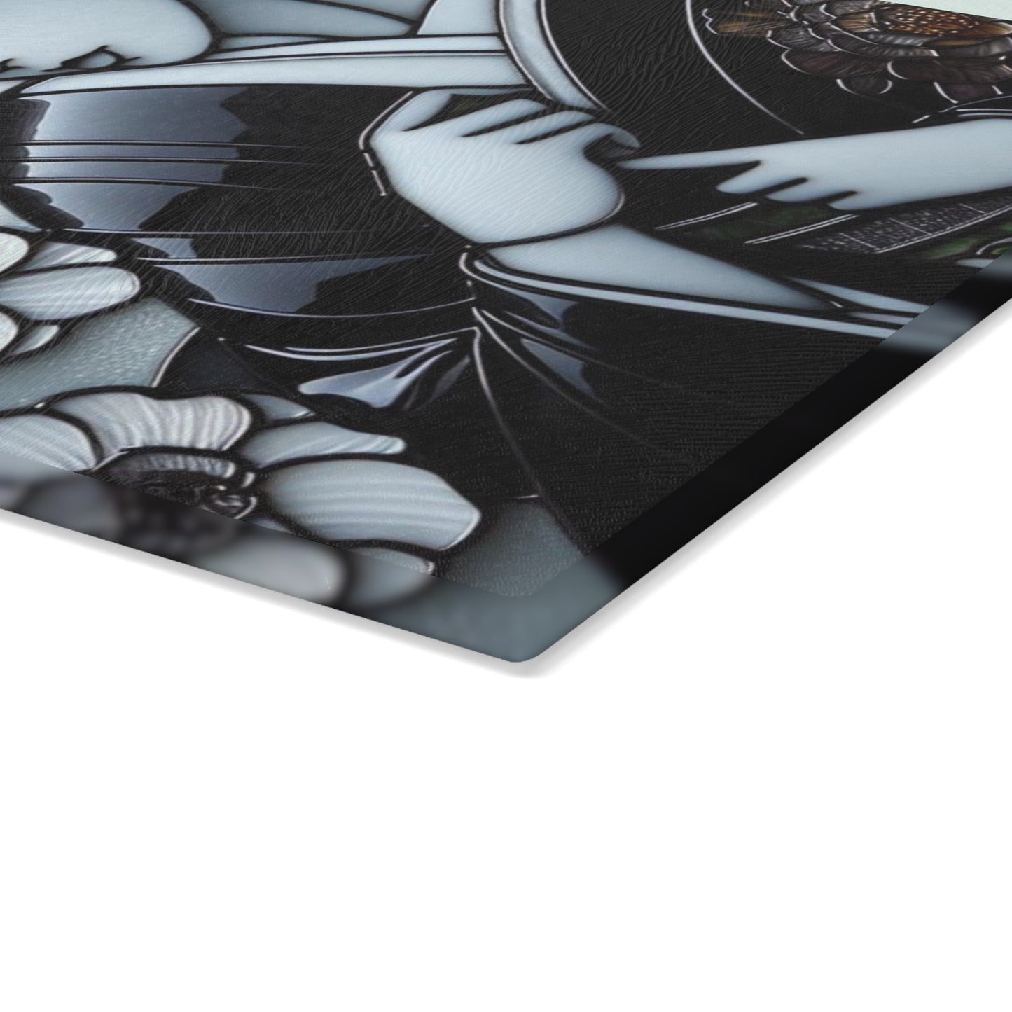 Geisha Cutting board, Glass Cutting Board, Geisha kimono Board, Kitchen Decor, Wedding Gift, Anniversary Gift, Kawaii Glass Cutting Board