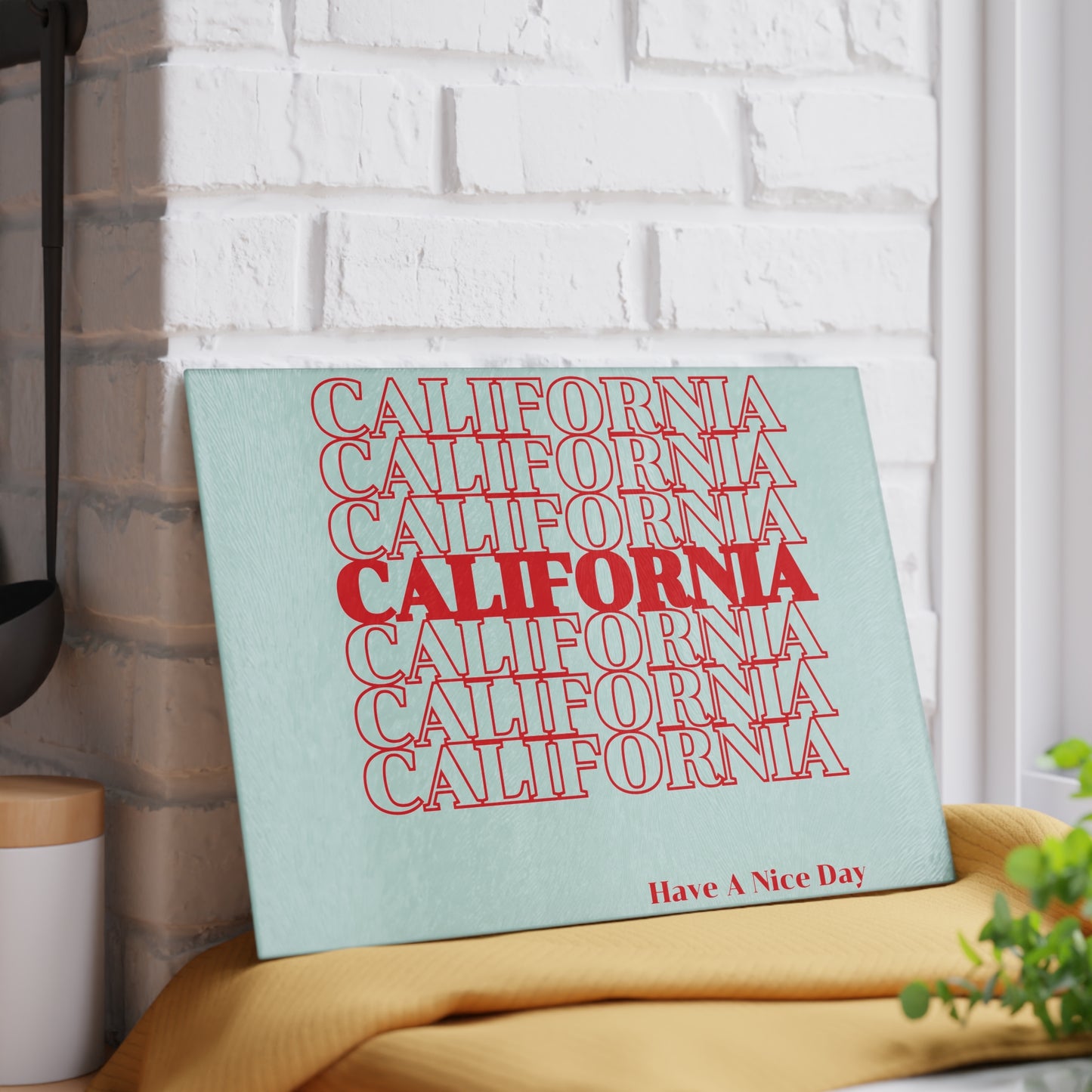 California Cutting board, California souvenir, Kawaii Kitchen Decor, Wedding Gift, Anniversary Gift, Glass Cutting Board, Glass Cutting Board