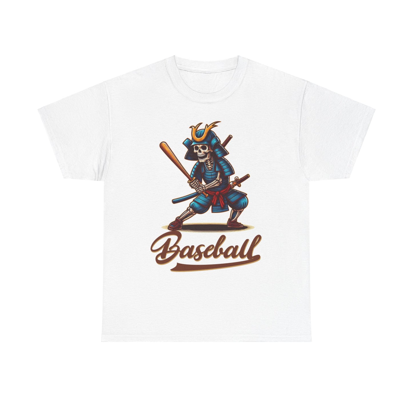 Baseball, Skeleton Samurai, Dodgers, Angels, Padres, Red Sox, Tigers, Mets, Cubs, Blue Jays, Cardinals, Japanese, Unisex Heavy Cotton Tee