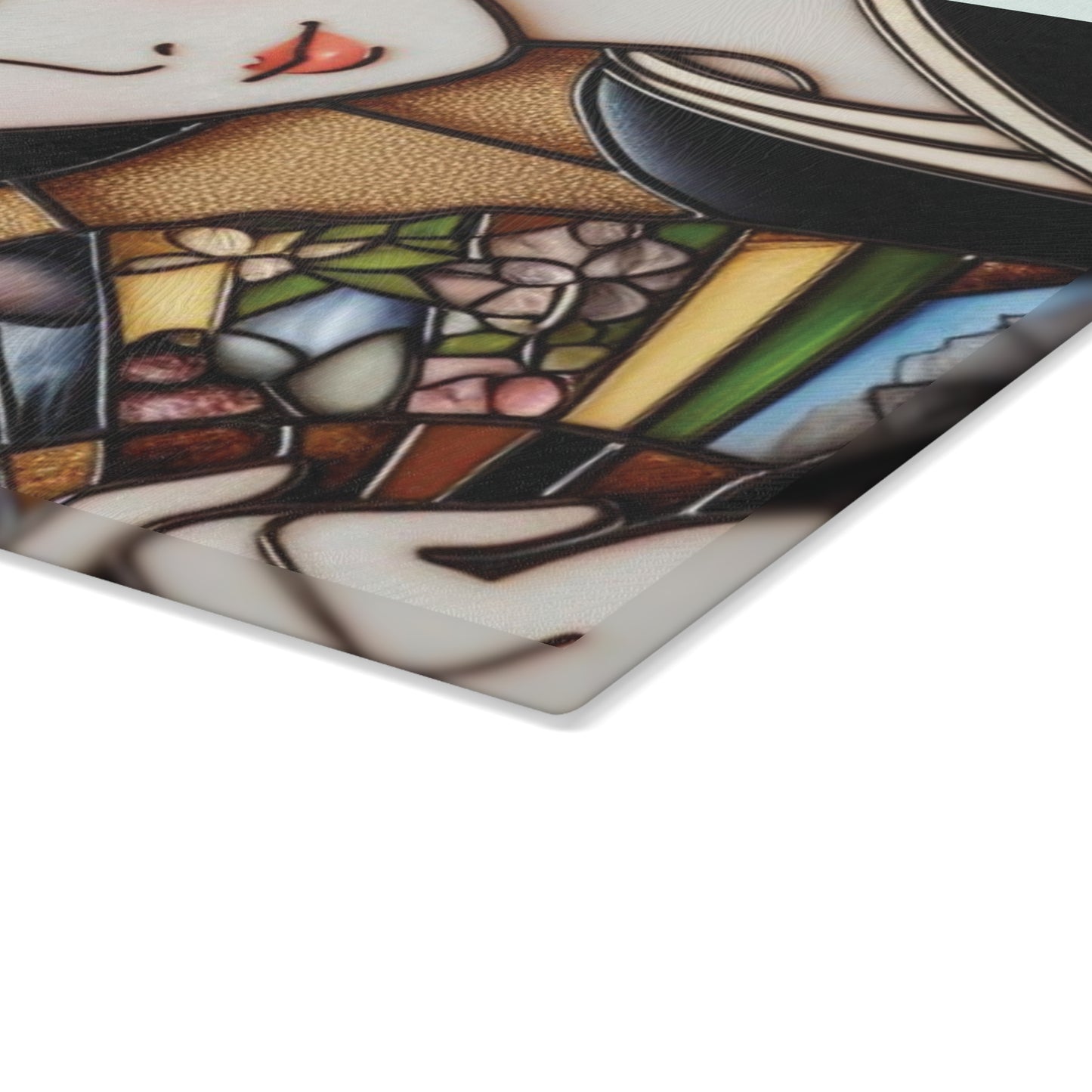 Geisha Cutting board, Glass Cutting Board, California Cutting Board, Kitchen Decor, Wedding Gift, Anniversary Gift, Japan Cutting Board