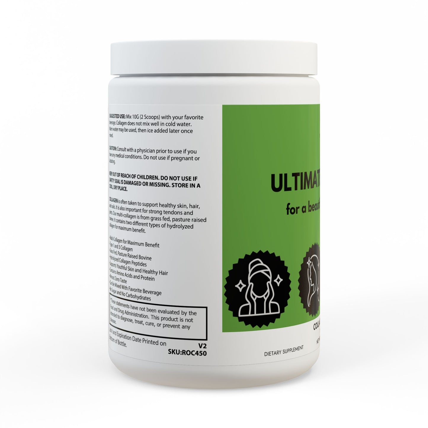 ULTIMATE COLLAGEN for a beautiful radiant smile. Collagen Peptides Type I & III Supplement (350g, 12.3oz)