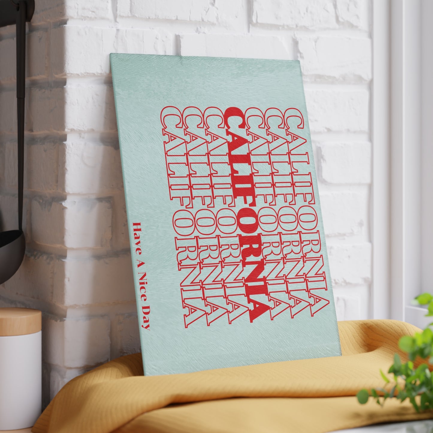 California Cutting board, California souvenir, Kawaii Kitchen Decor, Wedding Gift, Anniversary Gift, Glass Cutting Board, Glass Cutting Board