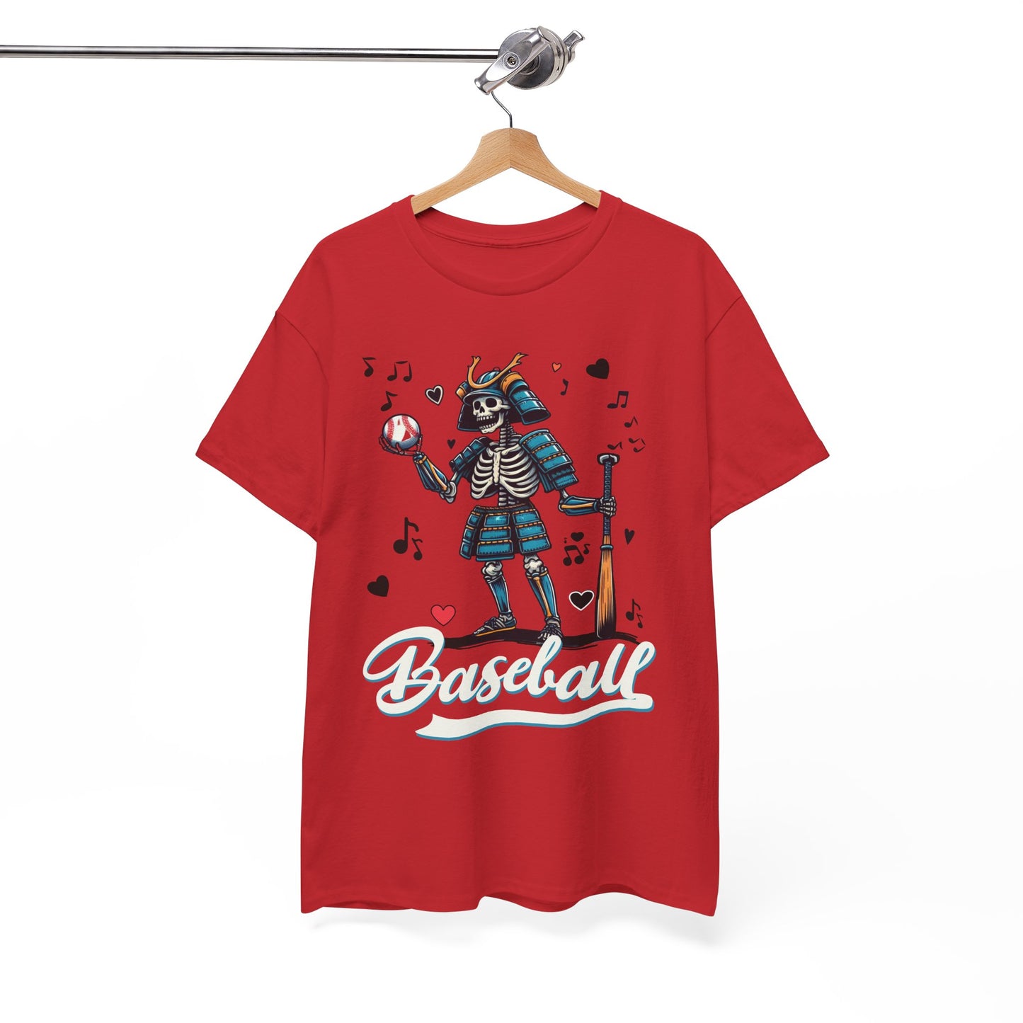 Baseball, Skeleton Samurai, Dodgers, Angels, Padres, Red Sox, Tigers, Mets, Cubs, Blue Jays, Cardinals, Japanese, Unisex 100% Cotton Tee