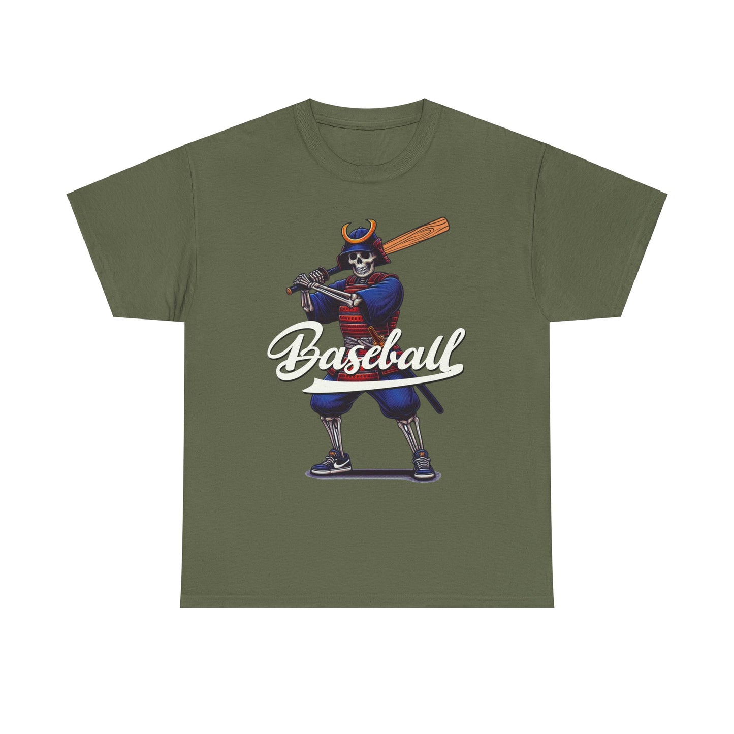 Skeleton Samurai, LA, Dodgers, Angels, Padres, Red Sox, Tigers, Mets, Cubs, Blue Jays, Cardinals, Japanese, Unisex 100% Cotton Tee