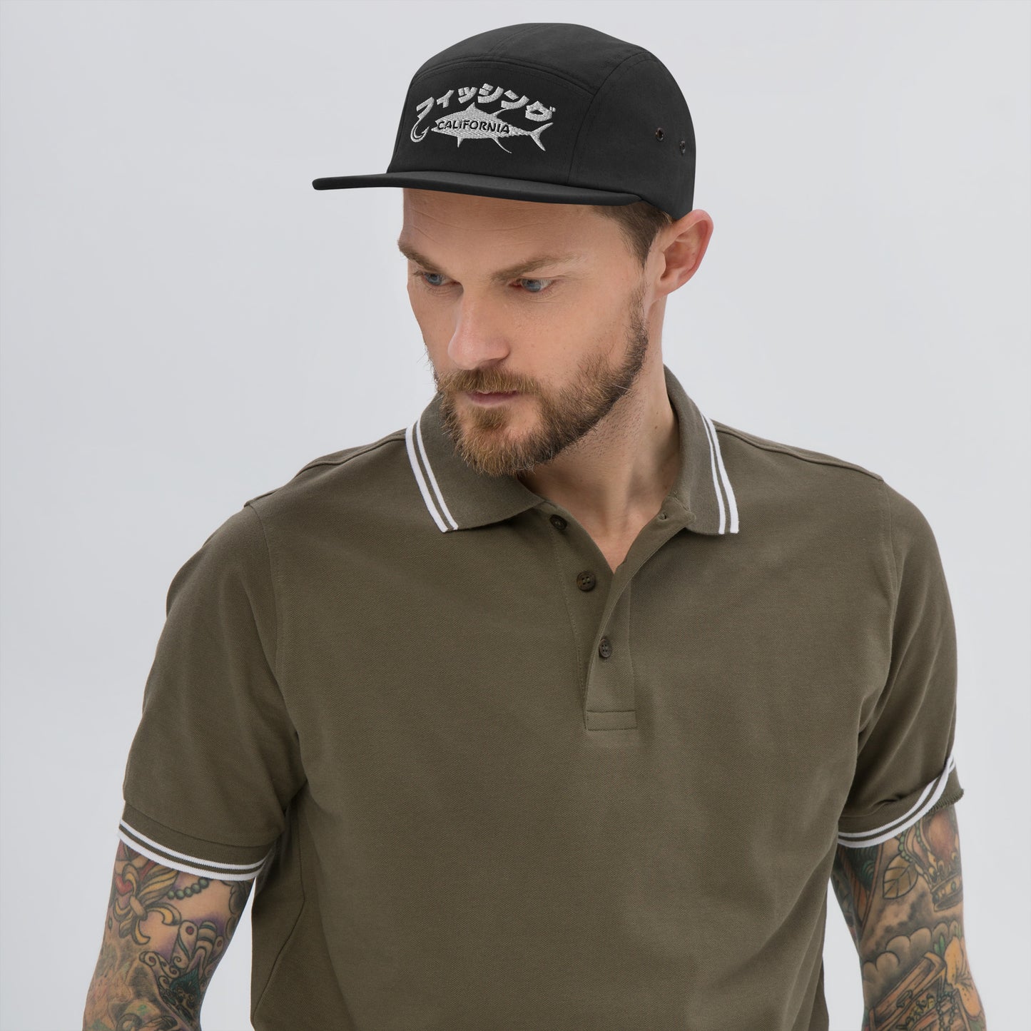 Fishing California, Japanese katakana, Five Panel Cap