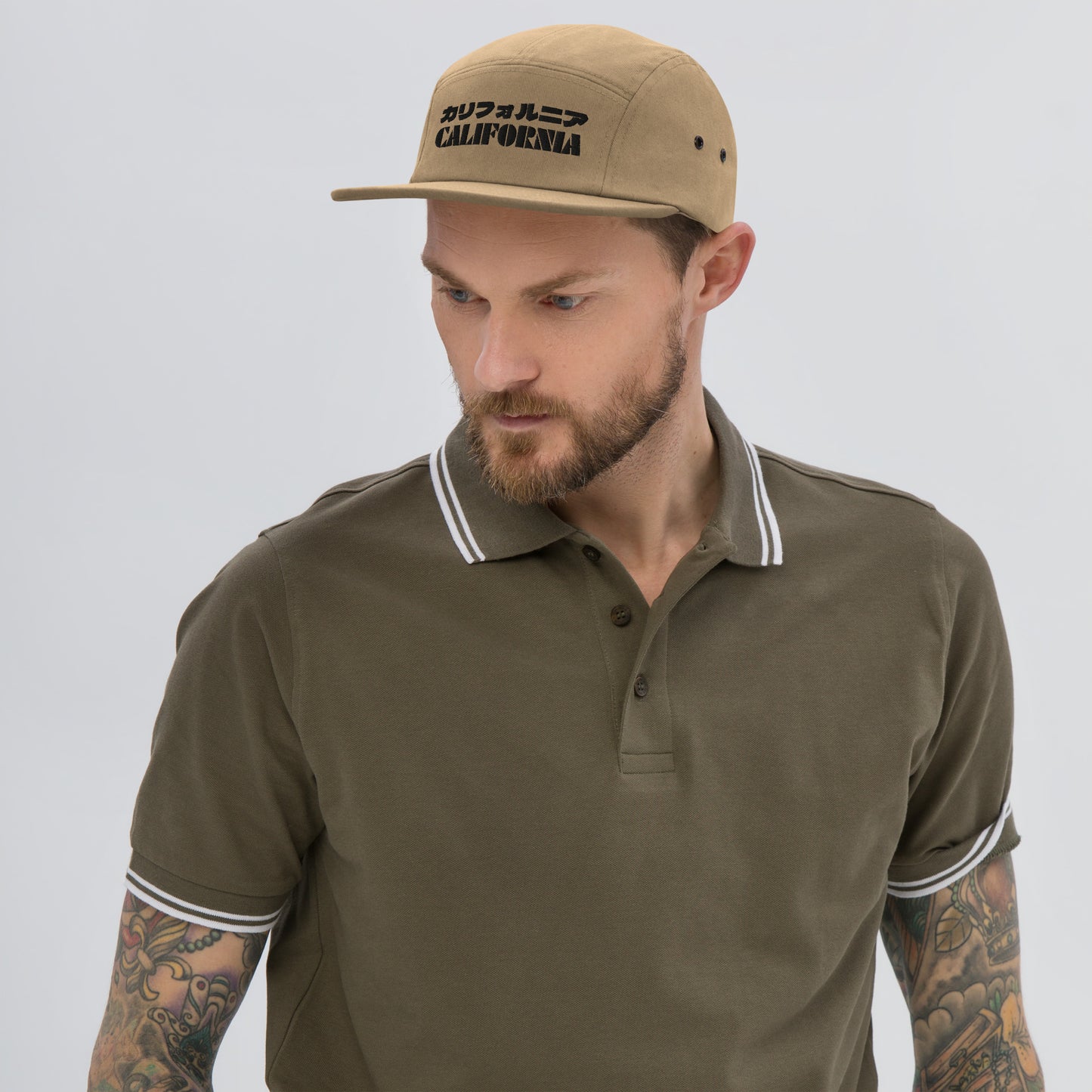California Grizzly Bear Japanese Katakana Five Panel Cap