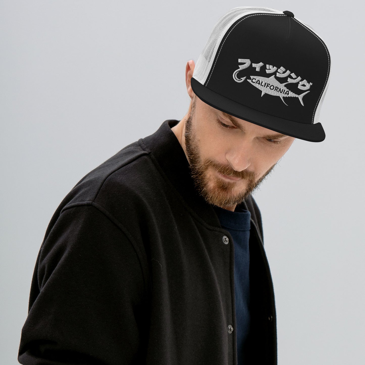 Fishing California, Japanese katakana, Trucker Cap