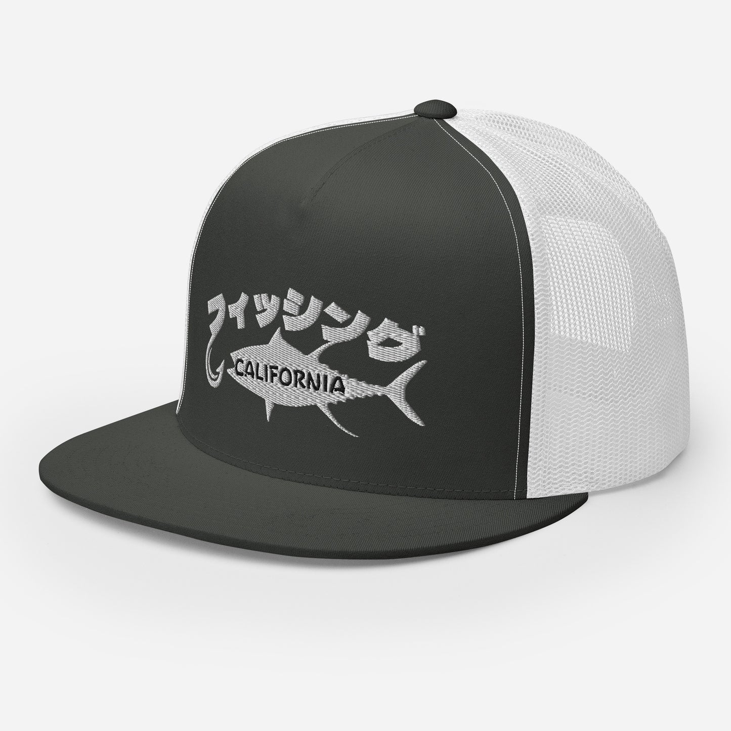 Fishing California, Japanese katakana, Trucker Cap