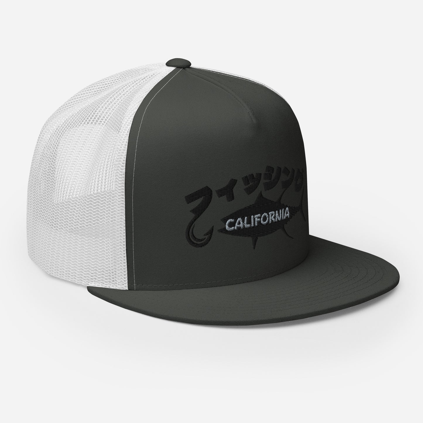 Fishing California, Japanese katakana, Fishing Lover Gift Trucker Cap