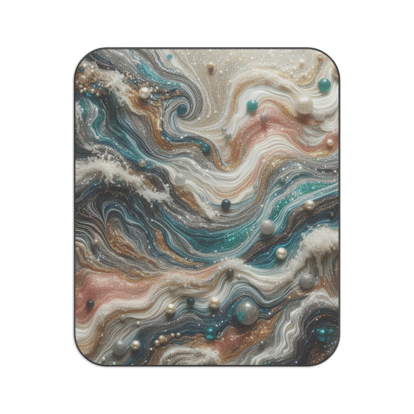 The Edge of the Universe, pearl splashes into the waves of resin art, Heartwarming gift, Gifts for wife, Wedding Gift, Kawaii Picnic Blanket