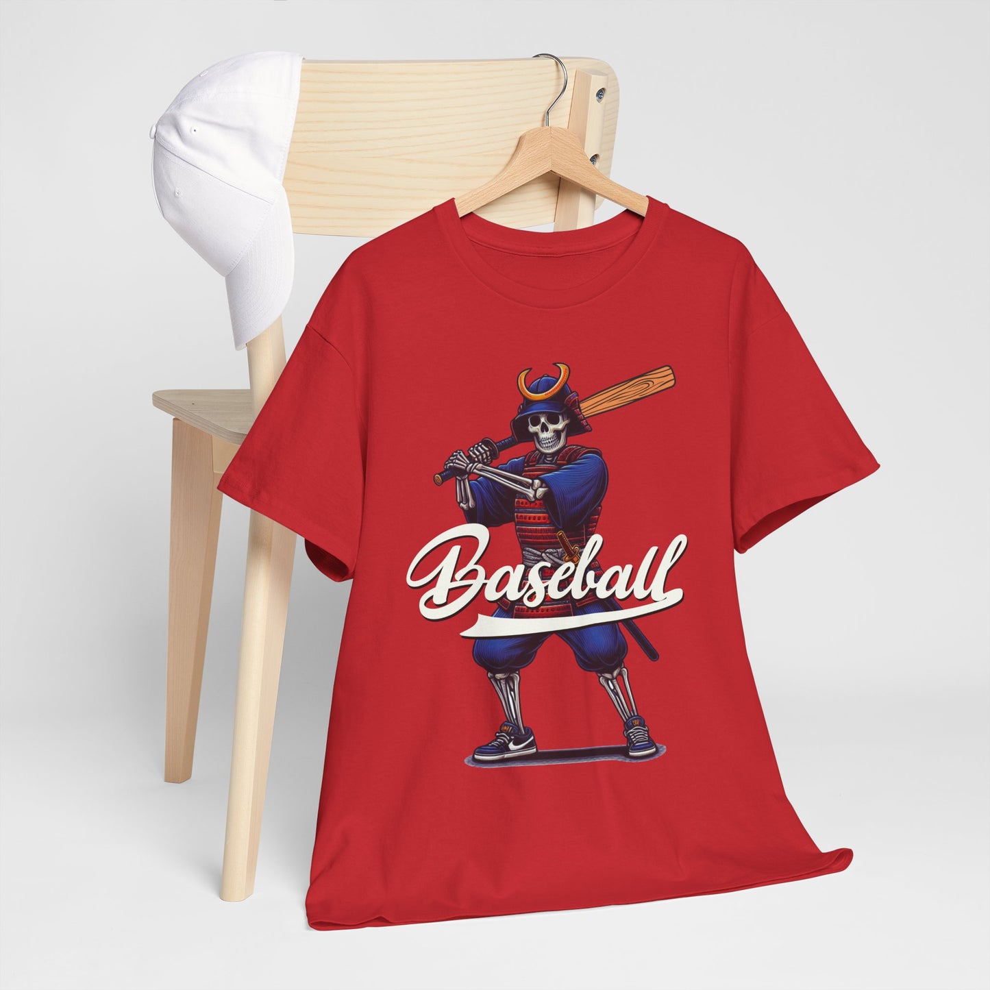Skeleton Samurai, LA, Dodgers, Angels, Padres, Red Sox, Tigers, Mets, Cubs, Blue Jays, Cardinals, Japanese, Unisex 100% Cotton Tee