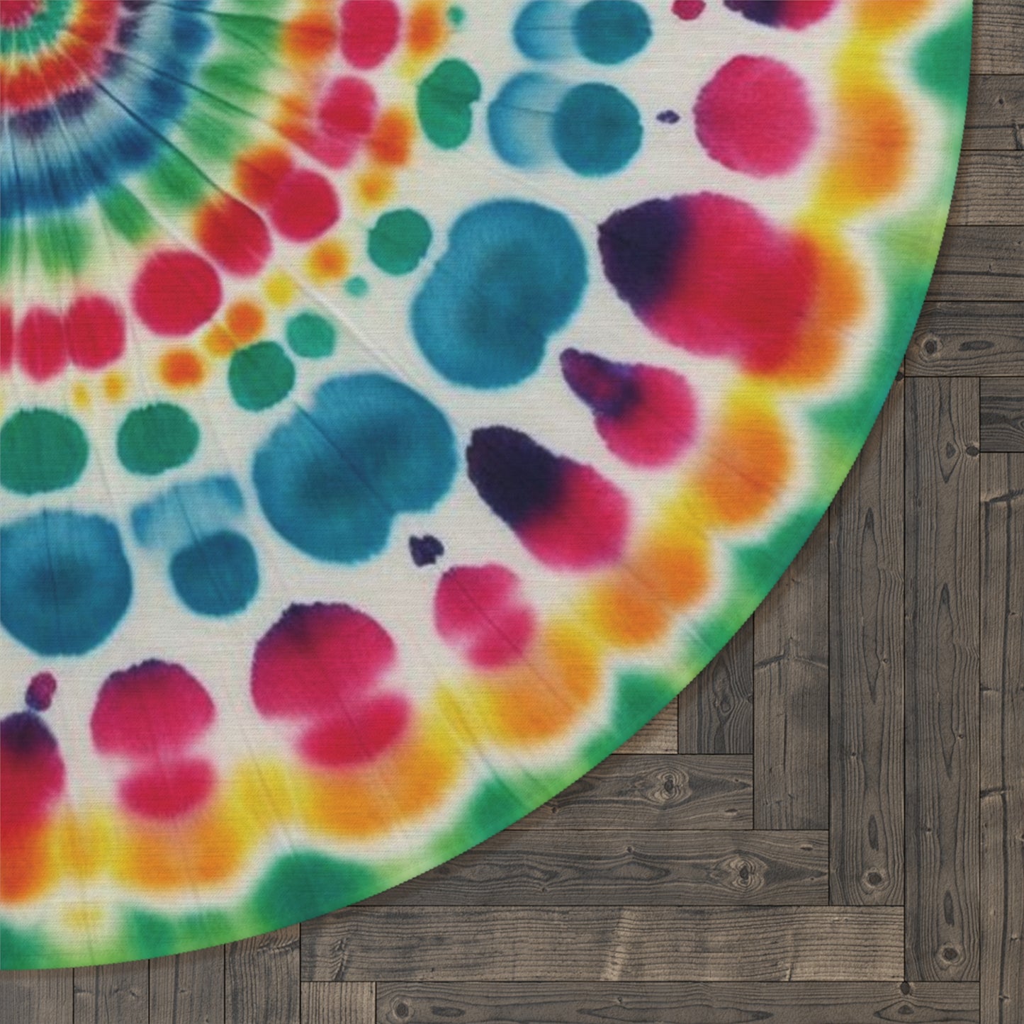 Tie Dye, Rainbow, Psychedelic Hippie, 1970s, Retro Decor, Boho, Housewarming Gift, Grateful Dead Love, Camping, Round Rug