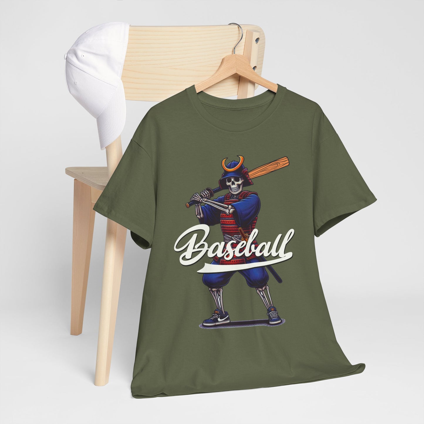 Skeleton Samurai, LA, Dodgers, Angels, Padres, Red Sox, Tigers, Mets, Cubs, Blue Jays, Cardinals, Japanese, Unisex 100% Cotton Tee