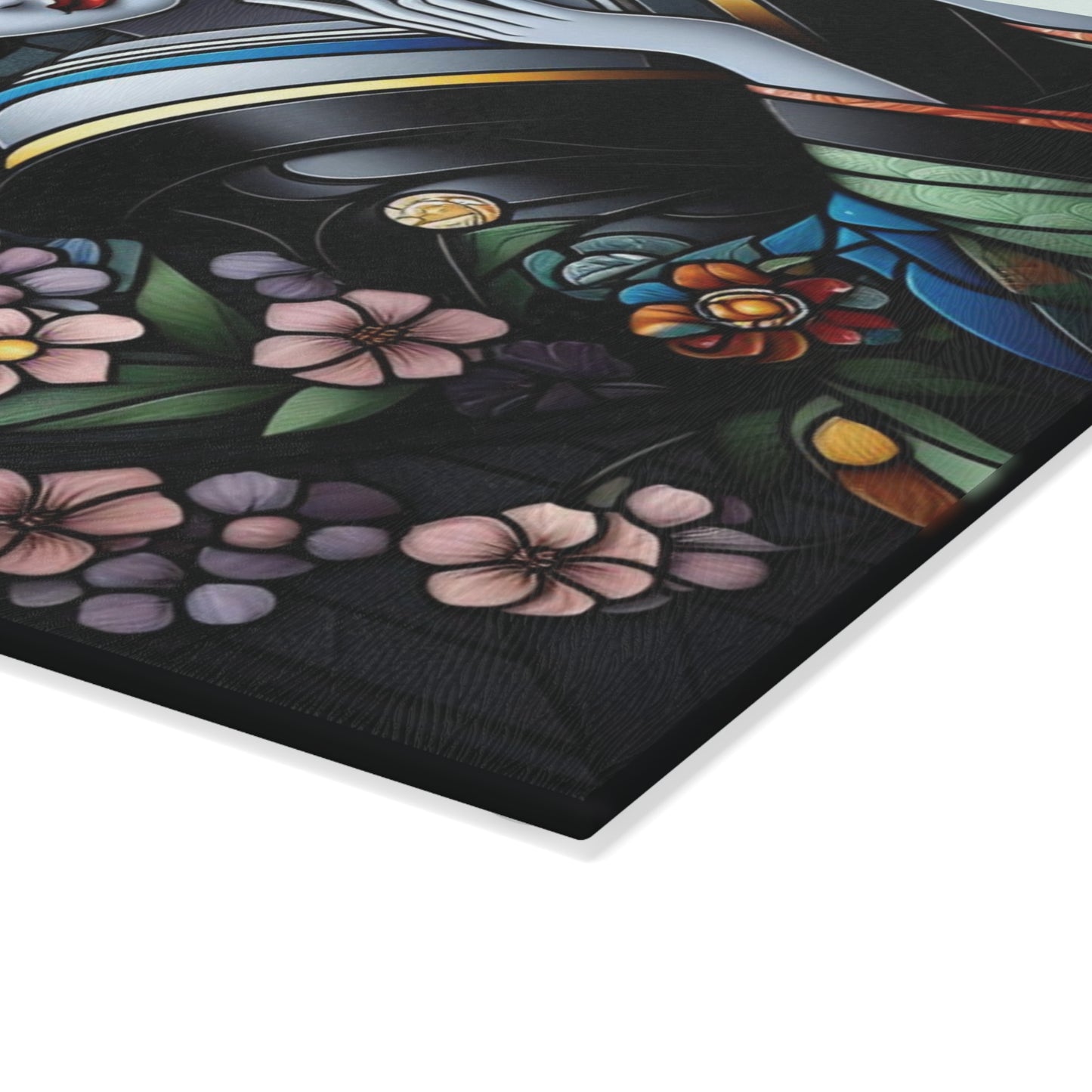 Geisha Cutting board, Glass Cutting Board, Geisha kimono Board, Kitchen Decor, Wedding Gift, Anniversary Gift, Sakura Glass Cutting Board