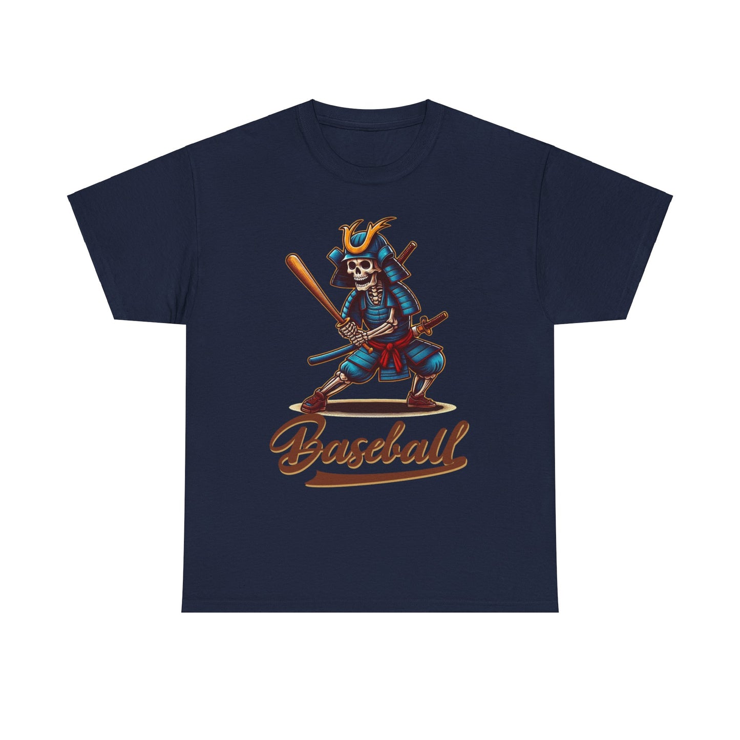 Baseball, Skeleton Samurai, Dodgers, Angels, Padres, Red Sox, Tigers, Mets, Cubs, Blue Jays, Cardinals, Japanese, Unisex Heavy Cotton Tee