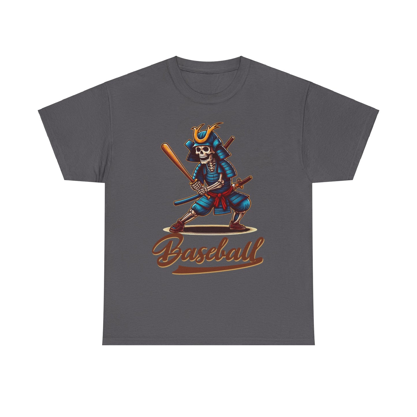 Baseball, Skeleton Samurai, Dodgers, Angels, Padres, Red Sox, Tigers, Mets, Cubs, Blue Jays, Cardinals, Japanese, Unisex Heavy Cotton Tee