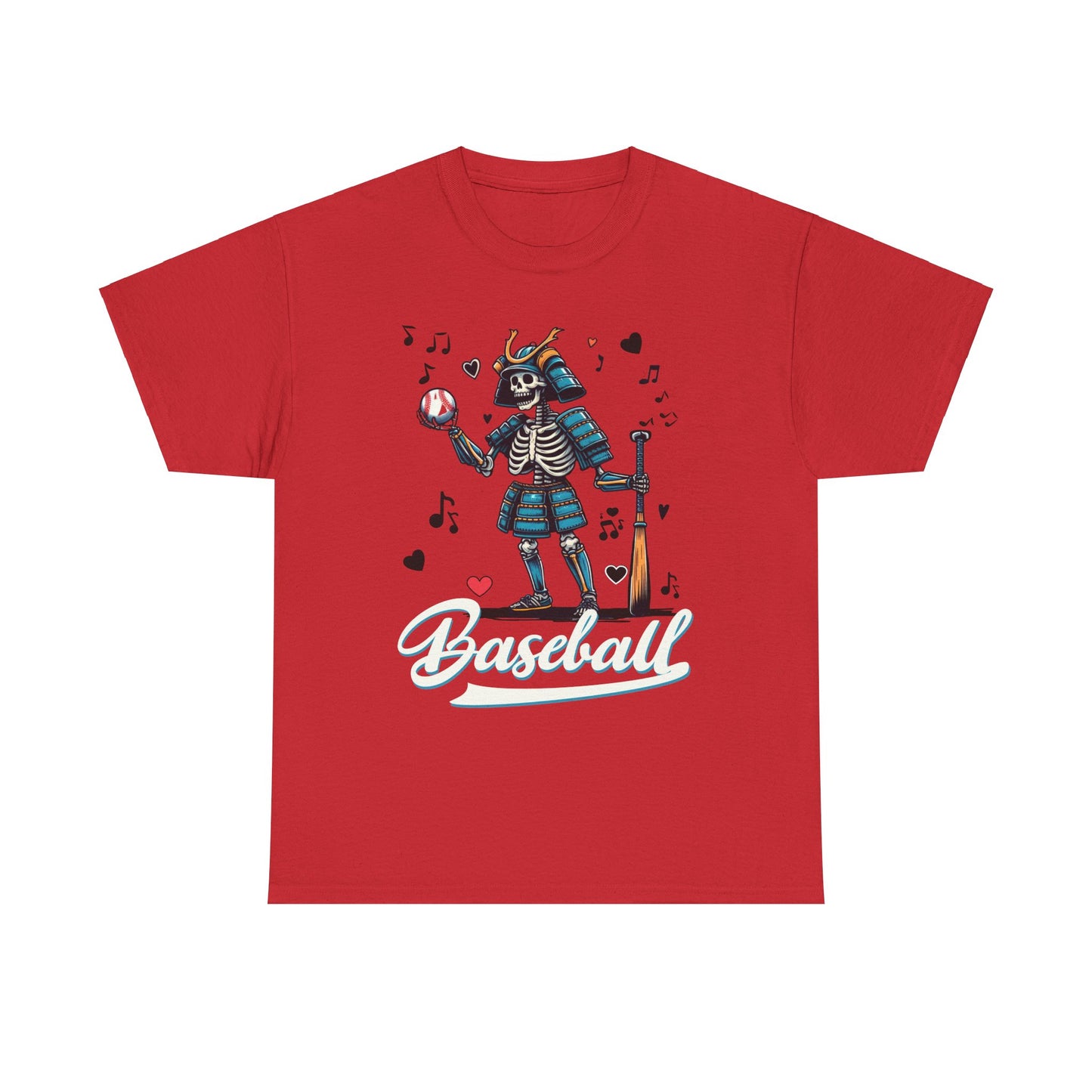 Baseball, Skeleton Samurai, Dodgers, Angels, Padres, Red Sox, Tigers, Mets, Cubs, Blue Jays, Cardinals, Japanese, Unisex 100% Cotton Tee