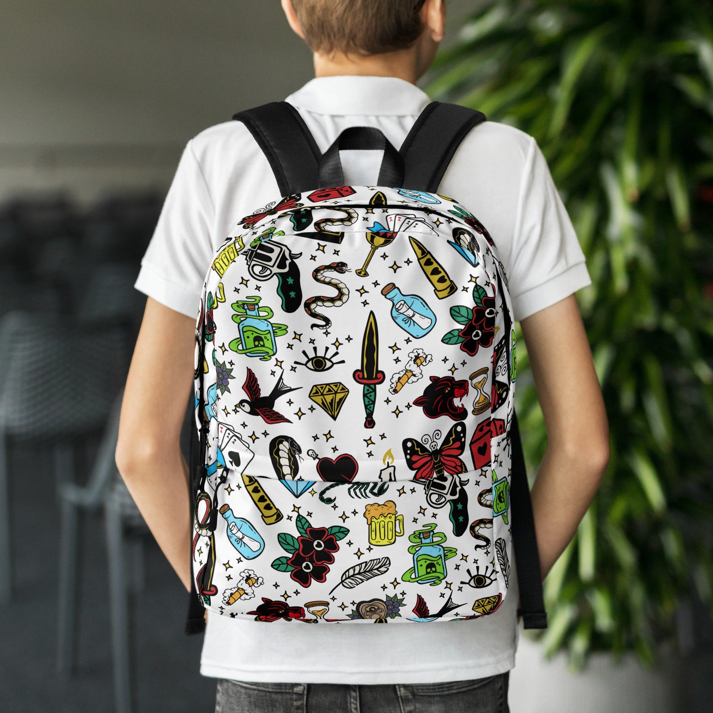TATTOO Tattoo Flash, Gift For Her, Gift For Tattoo Lover, Tattoo, Daily Use, American Tattoo, Old School Tattoo, Harajuku, Tokyo, Kawaii Backpack