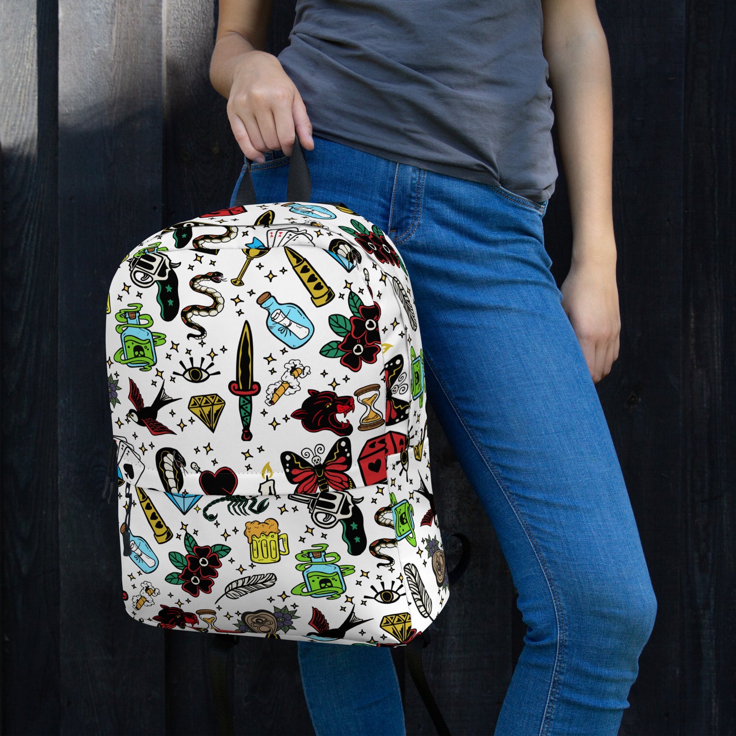 TATTOO Tattoo Flash, Gift For Her, Gift For Tattoo Lover, Tattoo, Daily Use, American Tattoo, Old School Tattoo, Harajuku, Tokyo, Kawaii Backpack