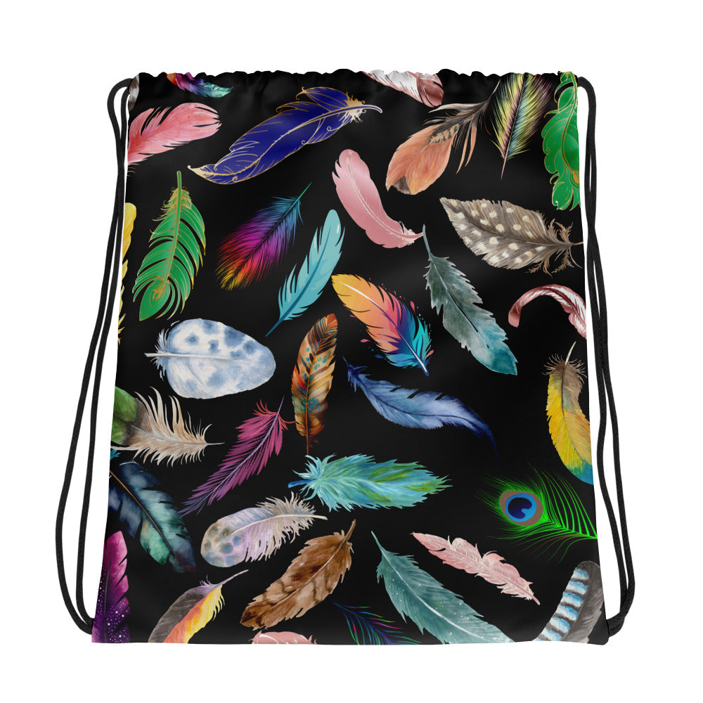 Feather Drawstring bag