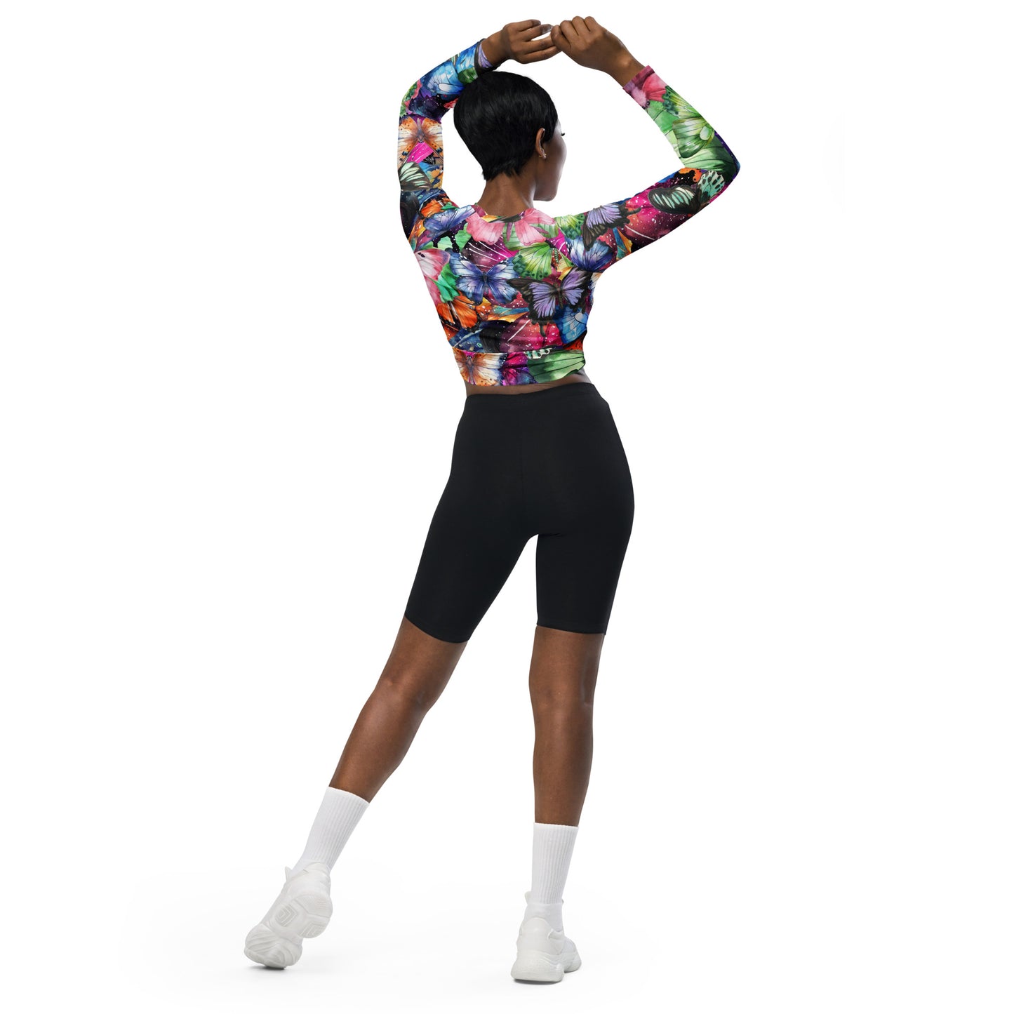Butterfly Recycled long-sleeve crop top