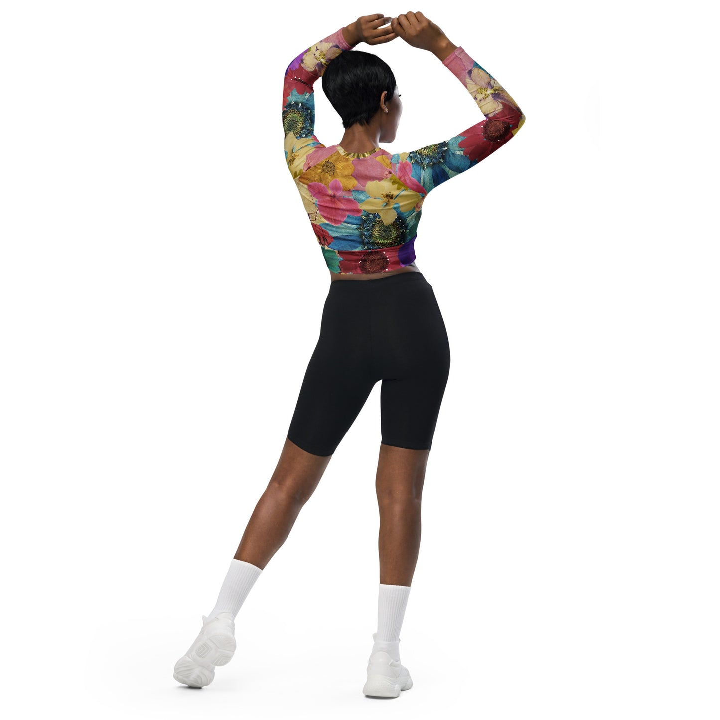 Pressed Flowers Recycled long-sleeve crop top