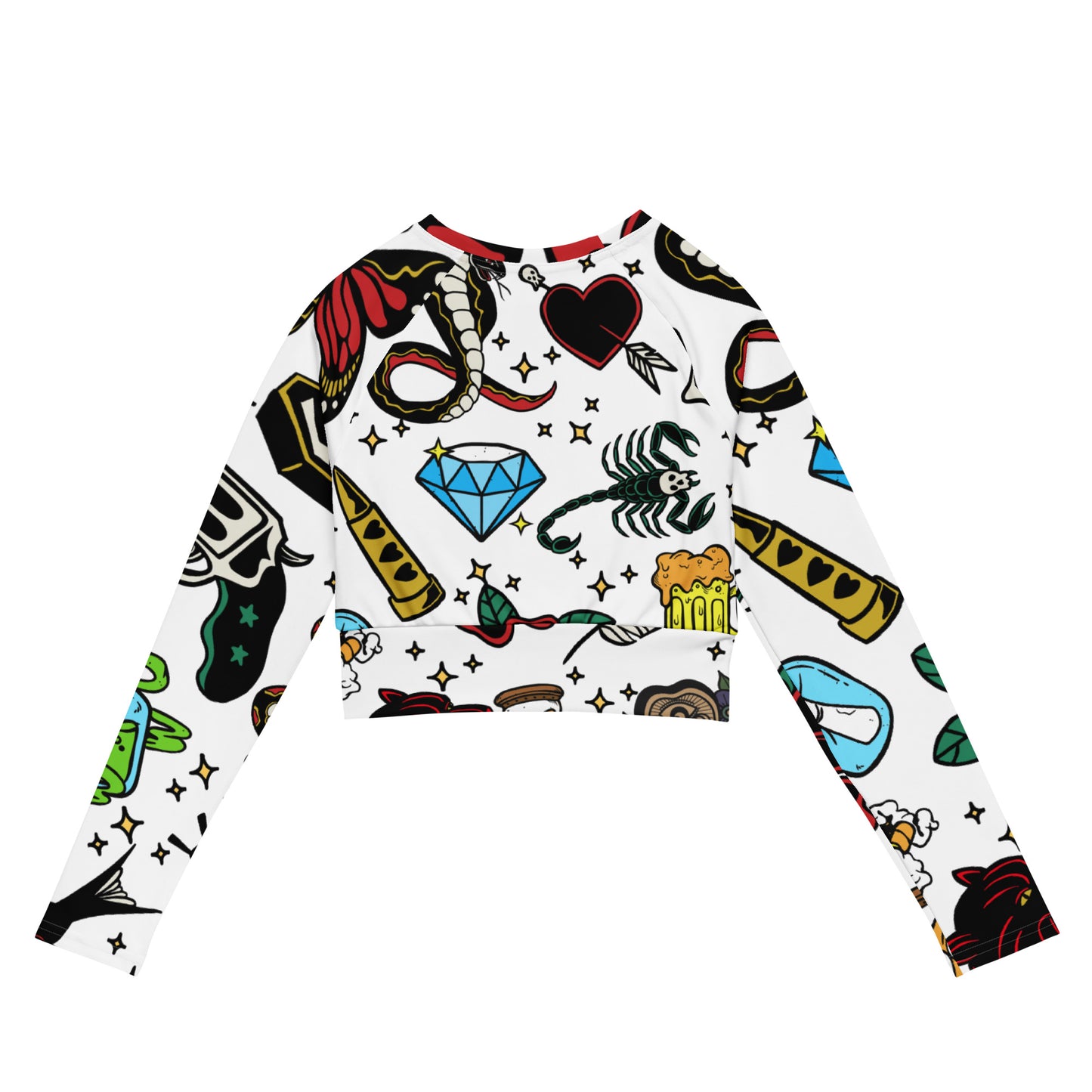 Tattoo Recycled long-sleeve crop top