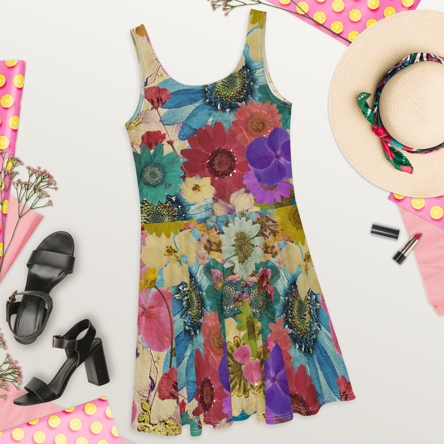 Pressed flowers Skater Dress