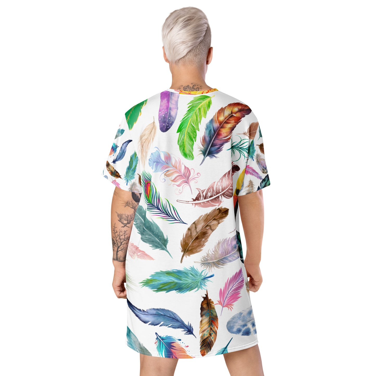 Feather T-shirt dress