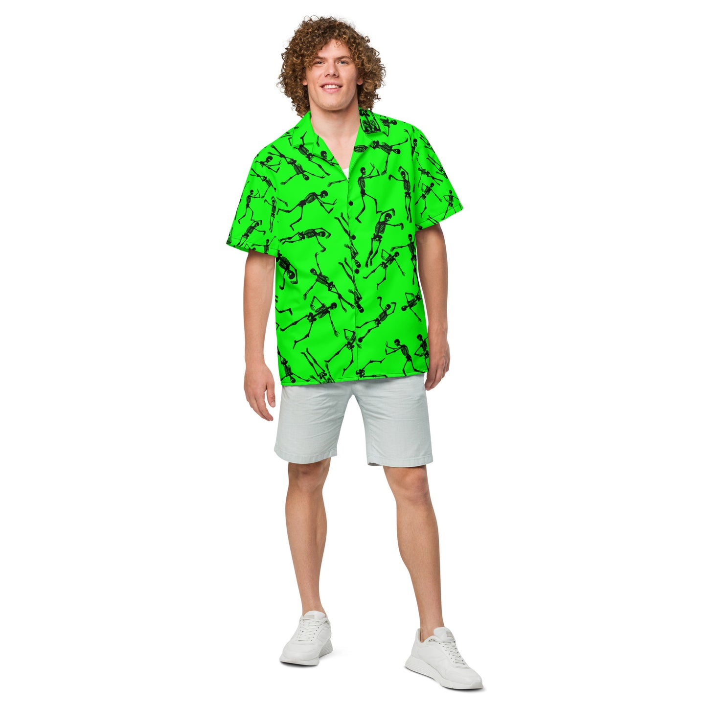 Skeleton Green Unisex button shirt