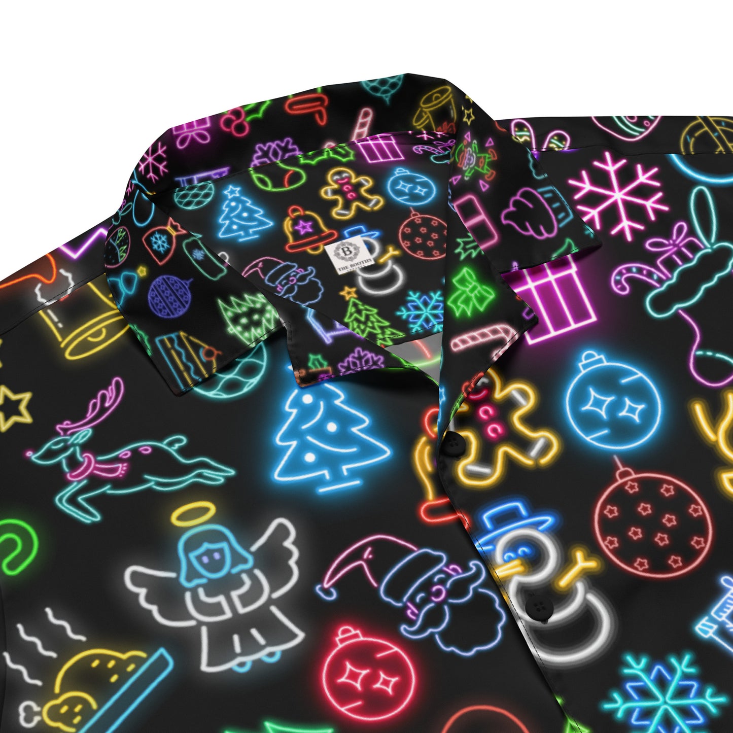 Christmas Neon Unisex button shirt