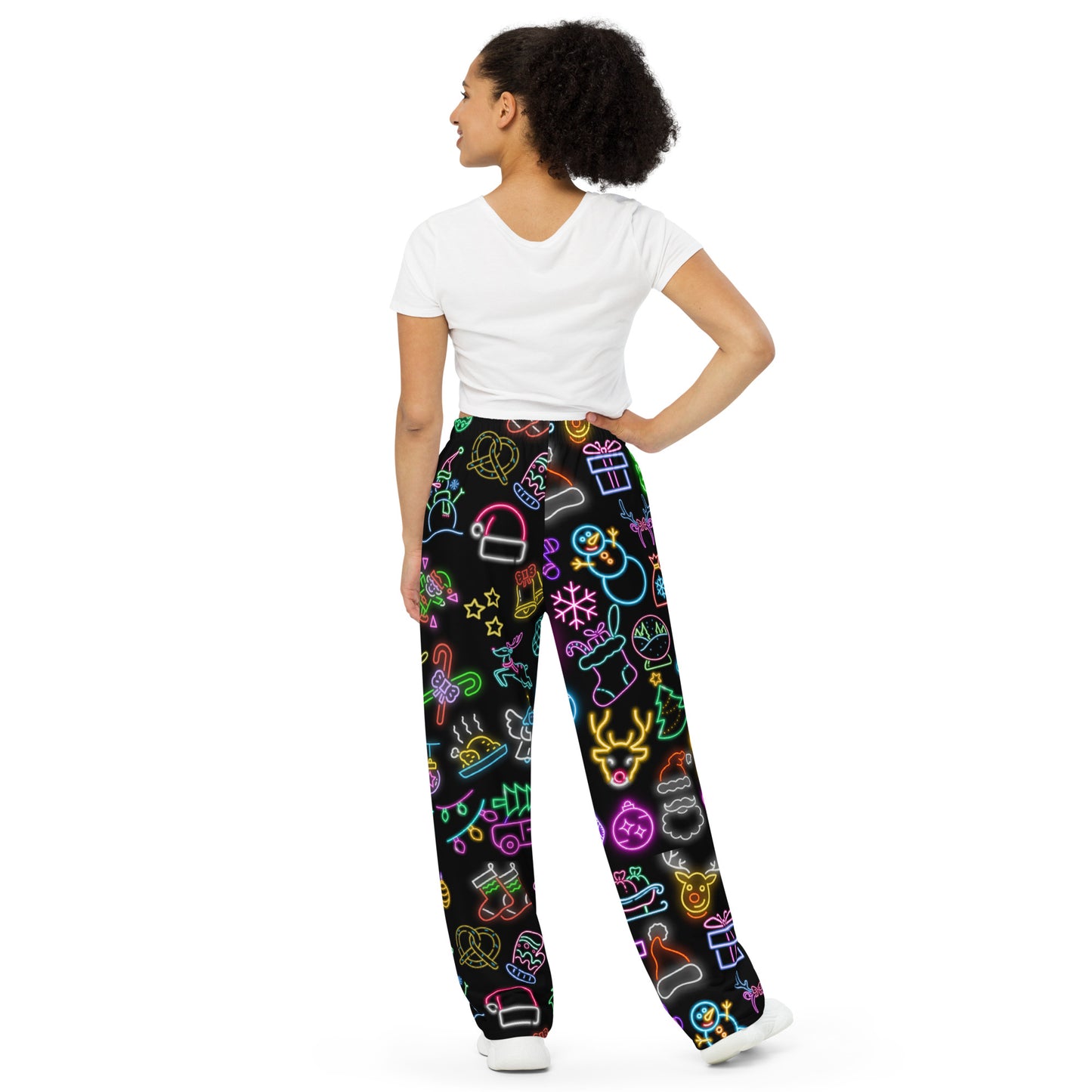 Christmas Neon All-over print unisex wide-leg pants
