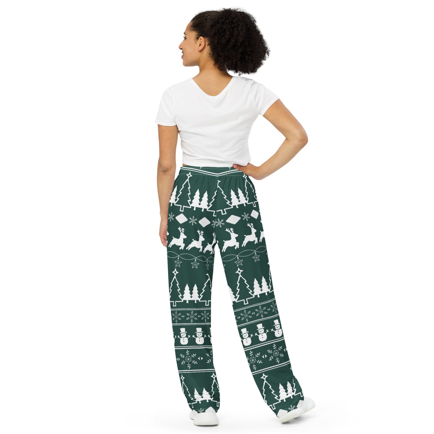 Christmas Green All-over print unisex wide-leg pants