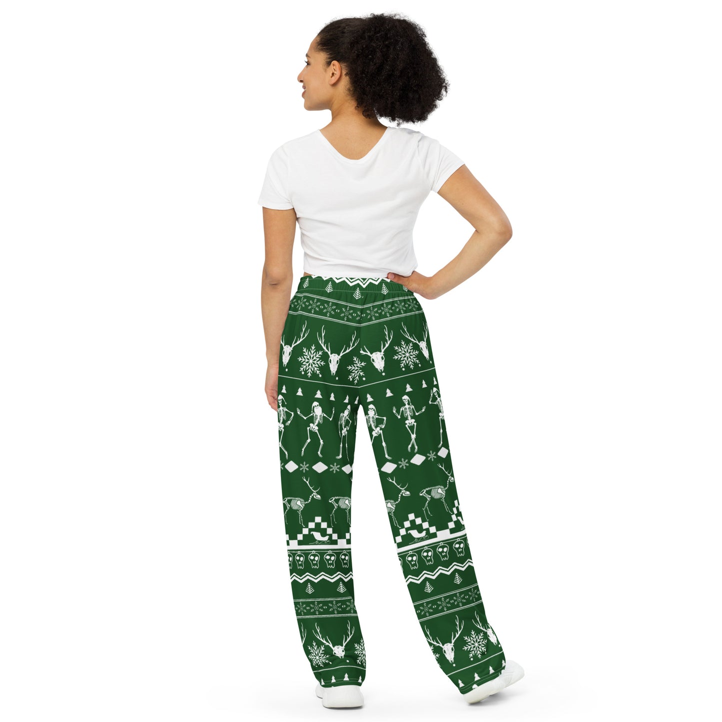 Christmas Skull All-over print unisex wide-leg pants