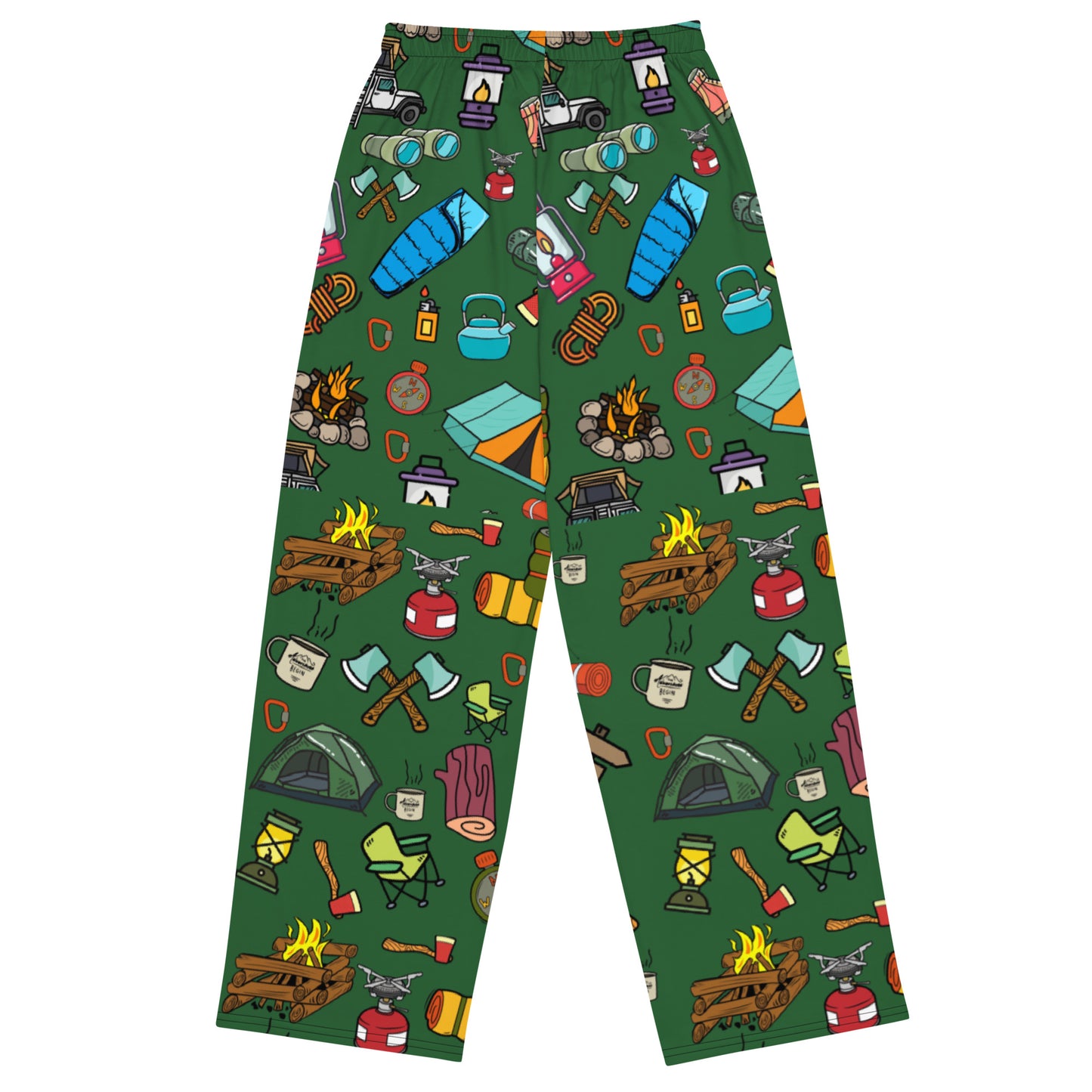 Camping unisex wide leg pants, Camping Fanny Pajama, Daily Use, Camping Tool, Camping Lover, Gift For Him, Gift For Her, Gift For Camper, All-over print unisex wide-leg pants