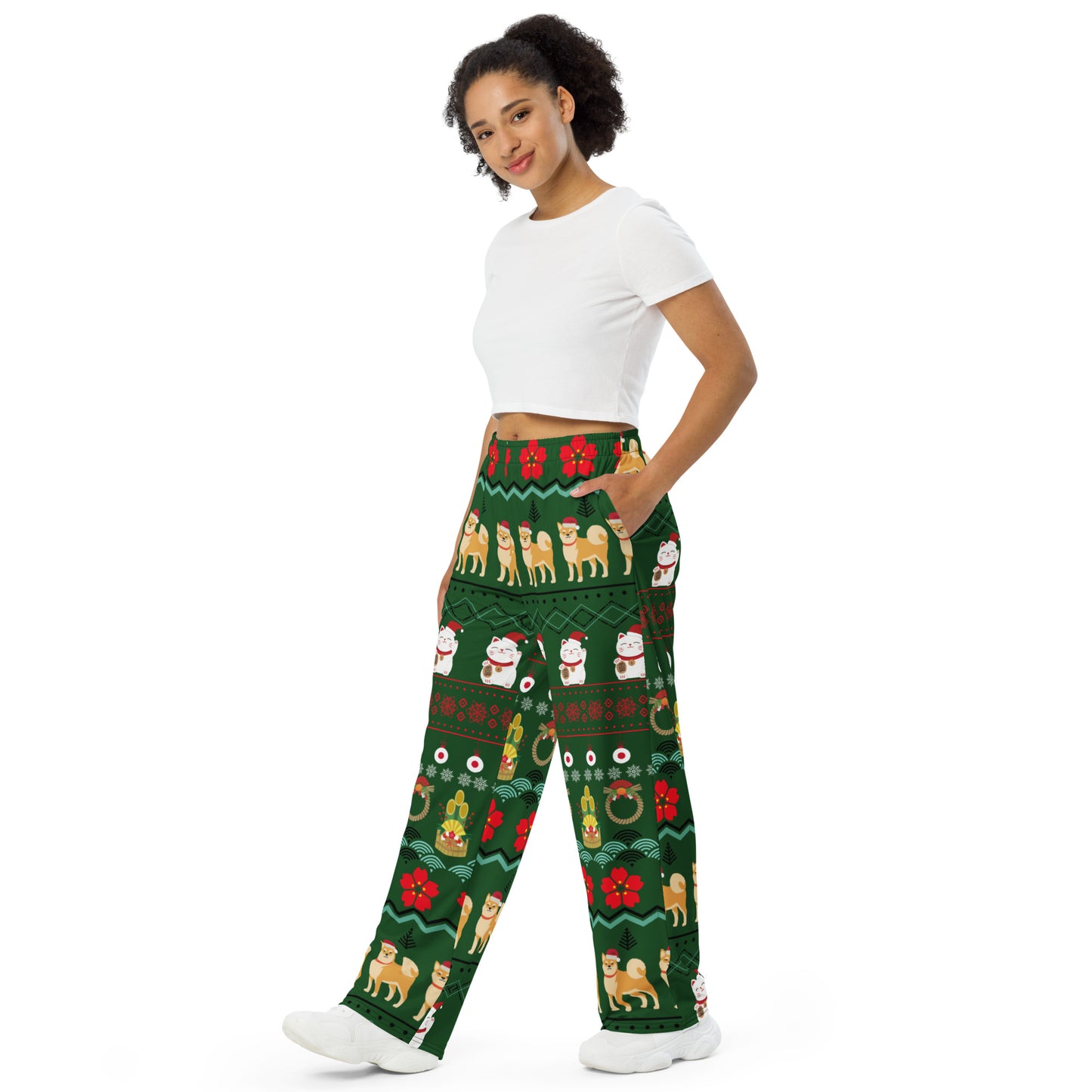 Christmas Japanese Ugly All-over print unisex wide-leg pants