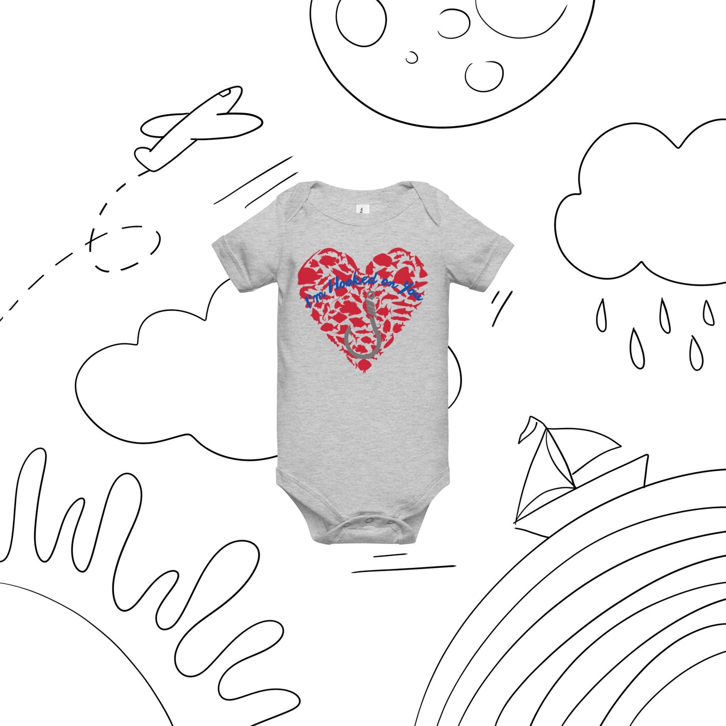 Fishing Lover Baby short sleeve Bodysuit