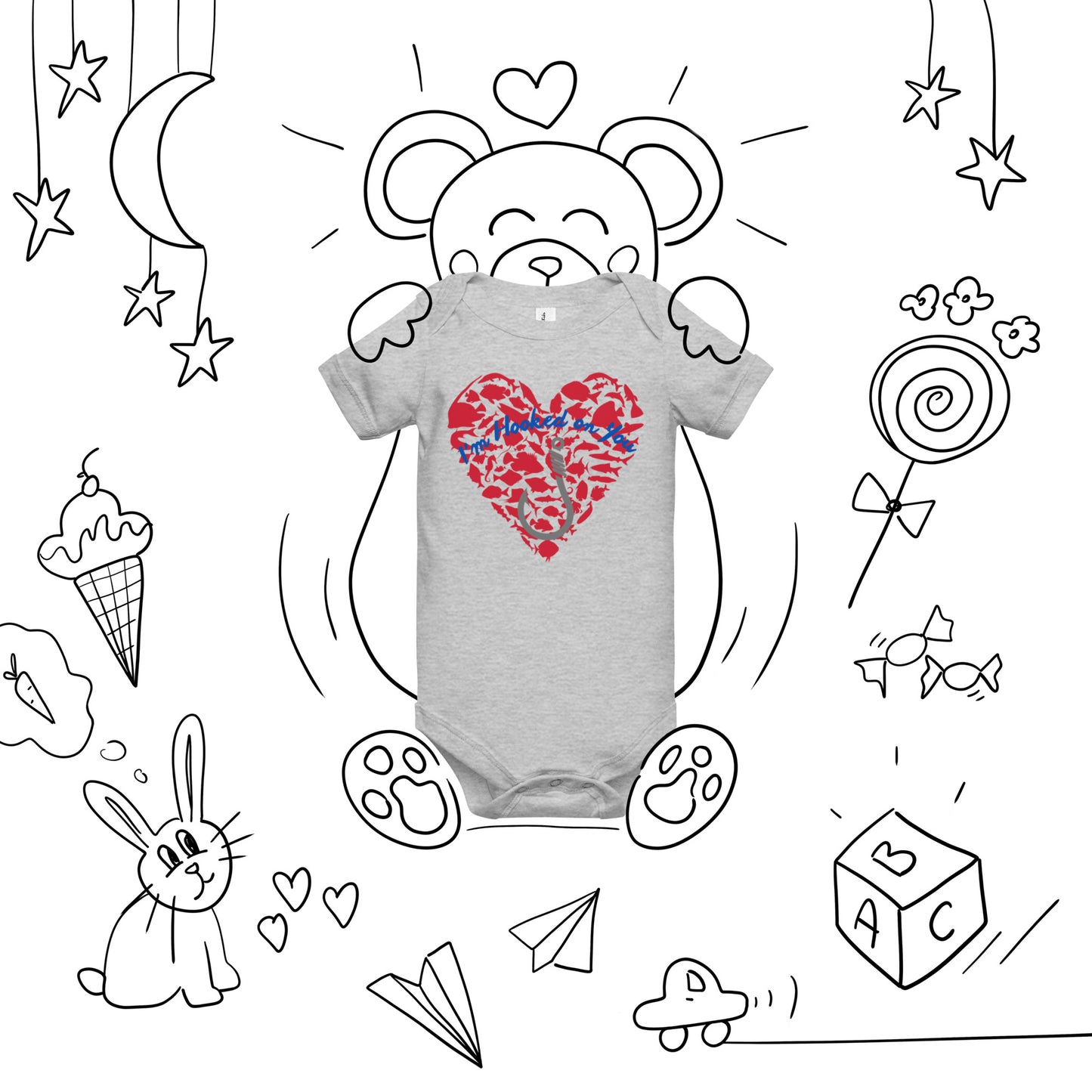 Fishing Lover Baby short sleeve Bodysuit