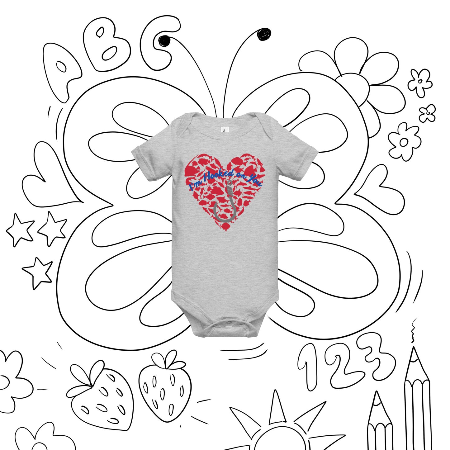 Fishing Lover Baby short sleeve Bodysuit