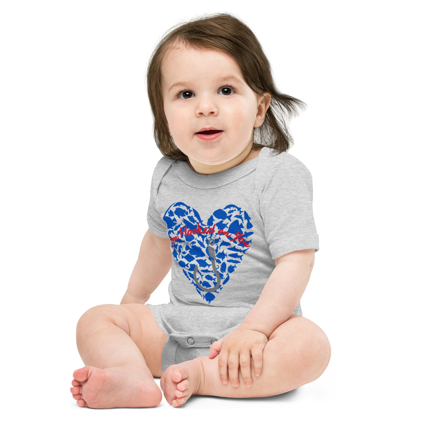 Fishing Lover Blue Baby short sleeve Bodysuit